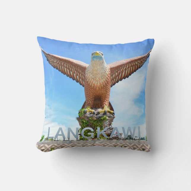 Giant Eagle Statue Langkawi Malaysia Souvenir Kudde (Framsida)