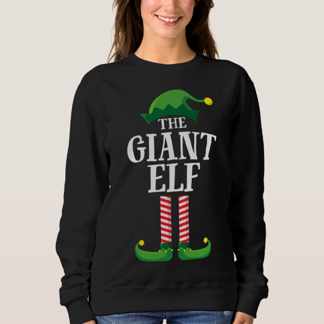 Giant Elf Matching Family jul Party T Shirt (Framsida)
