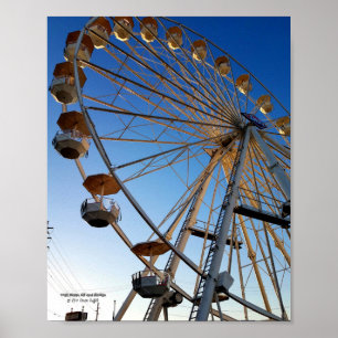 Giant Ferris-hjultillstånd fair carnival ride-foto Poster