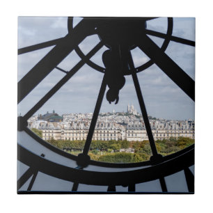 Giant glass-klocka vid Musée d'Orsay - Paris Kakelplatta