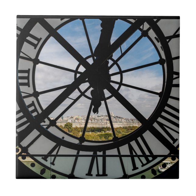Giant glass-klocka vid Musée d'Orsay - Paris Kakelplatta (Framsidan)