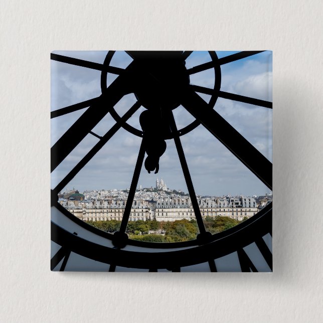 Giant glass-klocka vid Musée d'Orsay - Paris Knapp (Framsida)