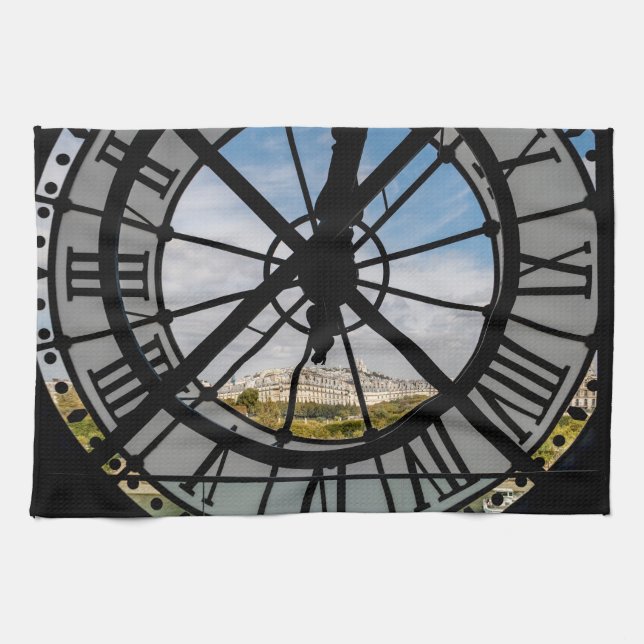 Giant glass-klocka vid Musée d'Orsay - Paris Kökshandduk (Horisontell)