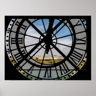 Giant glass-klocka vid Musée d'Orsay - Paris Poster