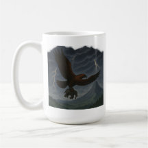 Giant Golden Eagle med Elephant Fantasy Art