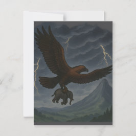 Giant Golden Eagle med Elephant Fantasy Art Vykort