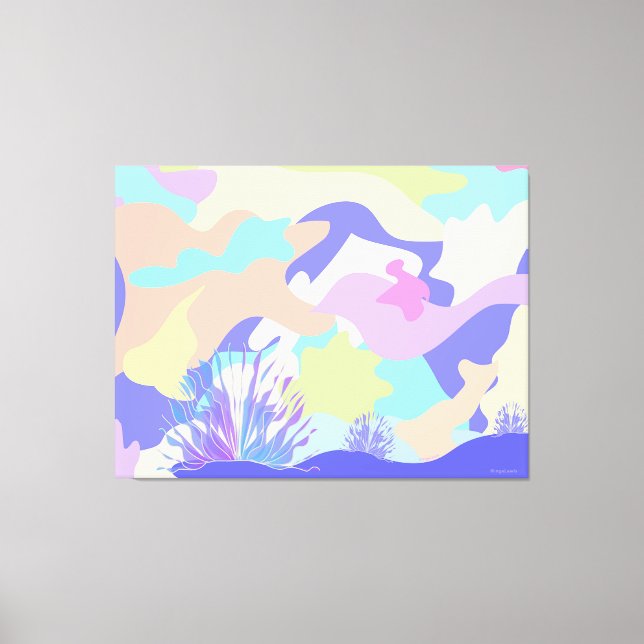 Giant Grattis på födelsedagen Abstrakt Modern Art Canvastryck (Framsida)