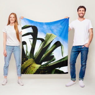 Giant Grönt Aloe Plant Fleecefilt