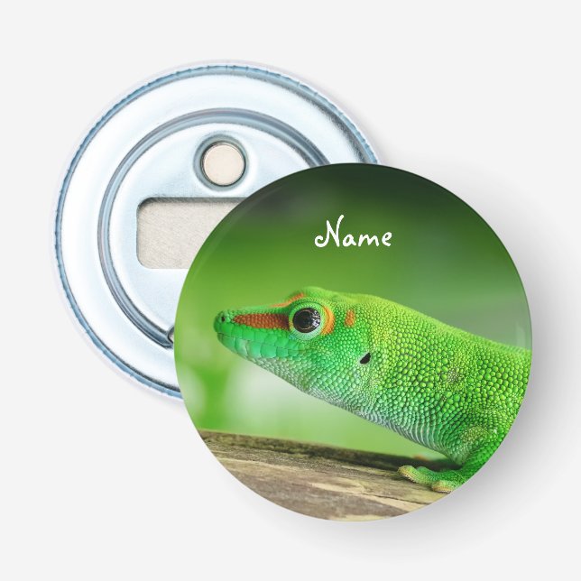 Giant Grönt Day Gecko - Phelsuma grandis Flasköppnare (Framsidan)