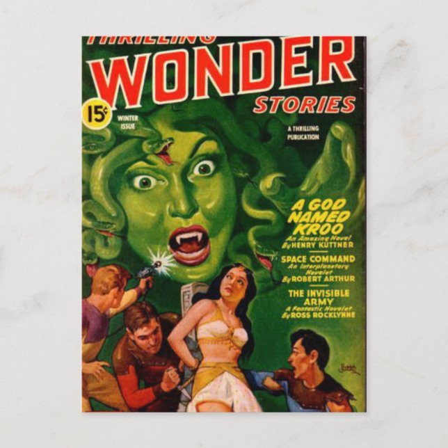 Giant Grönt Snake Woman Vykort (Framsida)