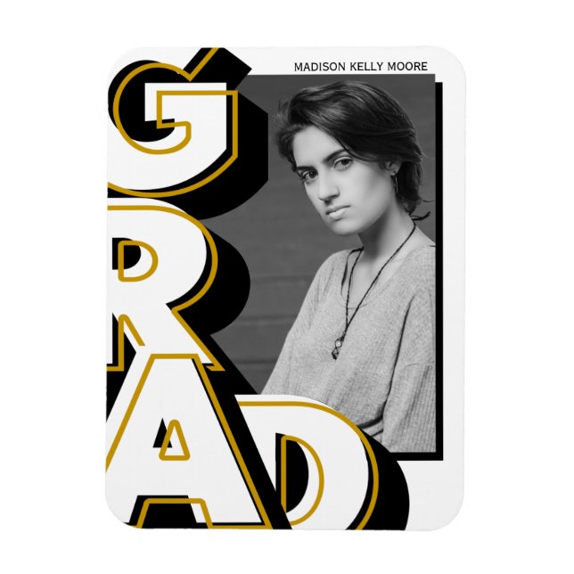 GIANT GULD BLACK GRAD 4x3 Student Flexibel magnet (Vertikal)