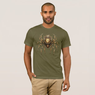 Giant Guld Färgad Steampunk Spider Halloween T Shirt