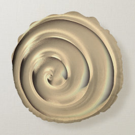 Giant "guld" spiral över svart bakgrund rund kudde