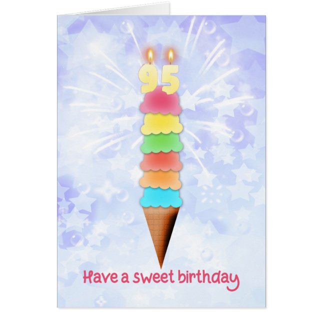 Giant Ice Cream 95:e födelsedagen Hälsningskort (Framsidan)