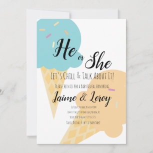 Giant Ice Cream Cones Gender visar att han eller h Inbjudningar