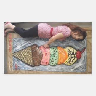 GIANT ICE CREAM CONWITH ARTIST-STRECKARE REKTANGULÄRT KLISTERMÄRKE