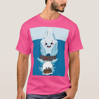 Giant Iceberg Chasing a Tiny Frakt T Shirt