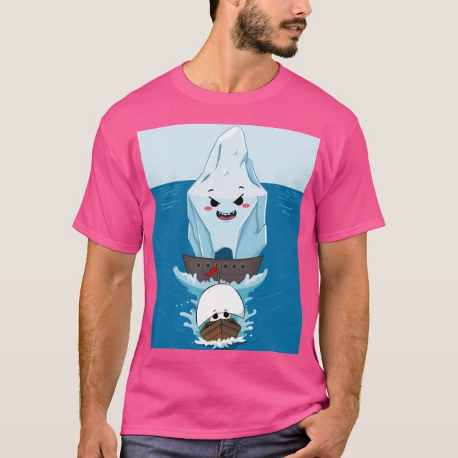 Giant Iceberg Chasing a Tiny Frakt T Shirt (Framsida)