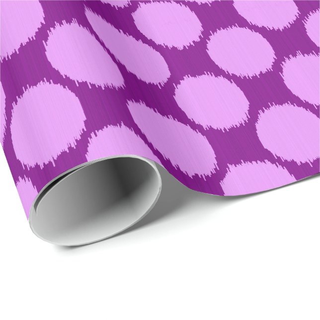 Giant Ikat Dots, orchid och ametyst lila Presentpapper (Rullad Hörn)