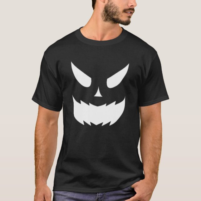 Giant Jack O Lantern Face   Scary Halloween Pumpki T Shirt (Framsida)