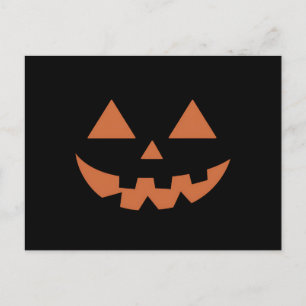 Giant Jack O'Lantern Ansikte Halloween Pumpkin Vykort