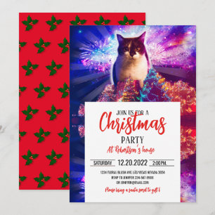 Giant jul Cat Inbjudningar
