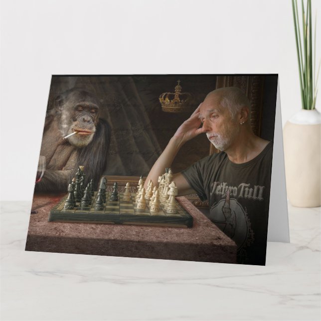 GIANT JUMBO BIRTHDAY CHIMPANZEE GREETING CARD KORT (Framsida)