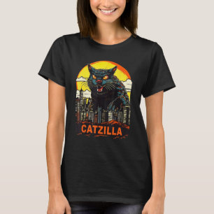 Giant Kattunge Catzilla i en stad i Catzilla T Shirt