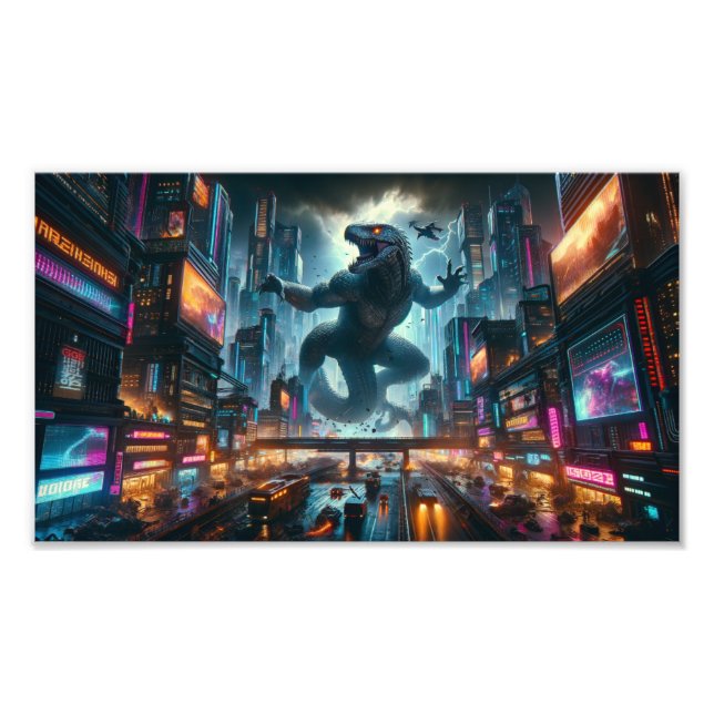 Giant Lizard Monster Fototryck (Framsidan)