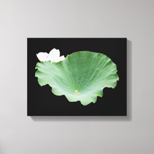 Giant Lotus Löv med Bloom Canvastryck