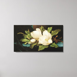 Giant Magnolias on a Blue Velvet Trasa av MJ Heade Canvastryck