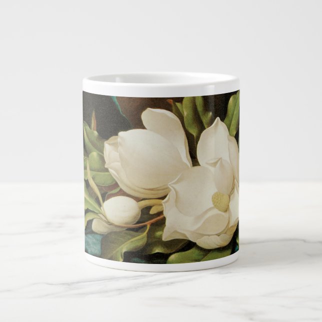 Giant Magnolias on a Blue Velvet Trasa av MJ Heade Jumbo Mugg (Framsidan)