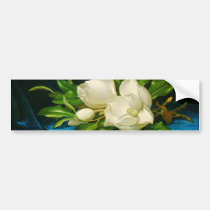Giant Magnolias on a Blue Velvet Trasa (Heade) Bildekal