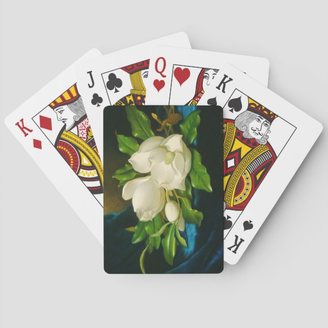 Giant Magnolias on a Blue Velvet Trasa (Heade) Casinokort (Baksidan)