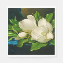 Giant Magnolias on a Blue Velvet Trasa (Heade) Pappersservett