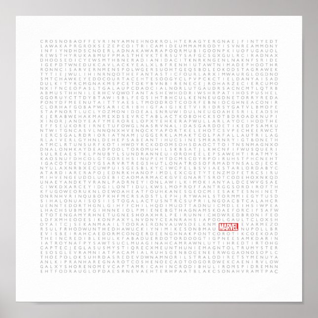 Giant Marvel Thned Wordsearch Poster (Framsidan)