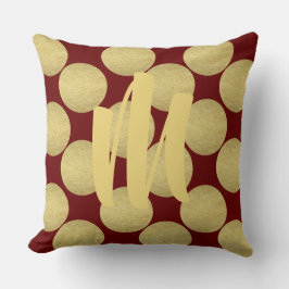 Giant Monogram Guld Polka dots Kudde