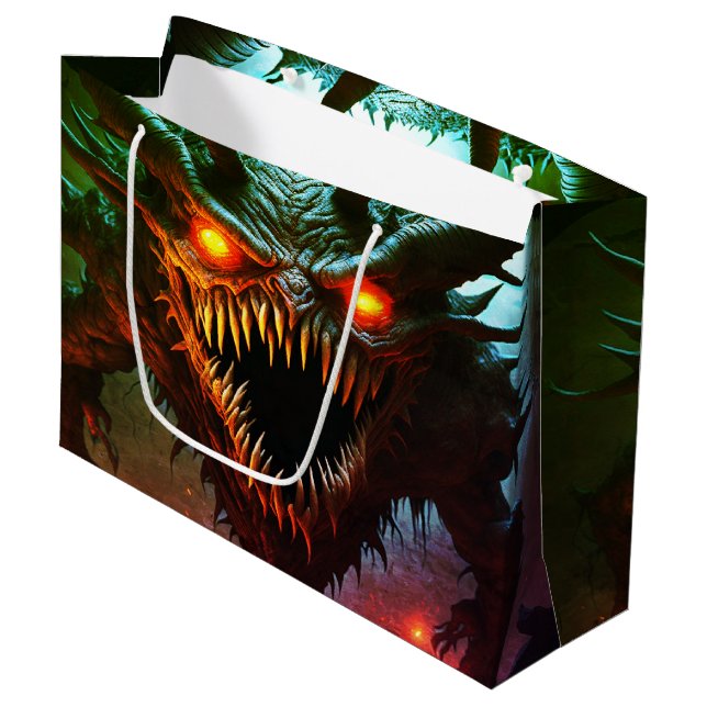 Giant Monster Halloween Gift Bag (Framsidan Vinklad)