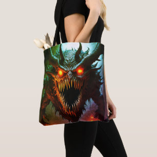 Giant Monster Halloween Tote Bag Tygkasse
