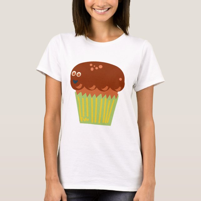 Giant Muffin Character Funny Tecknad T-shirt (Framsida)