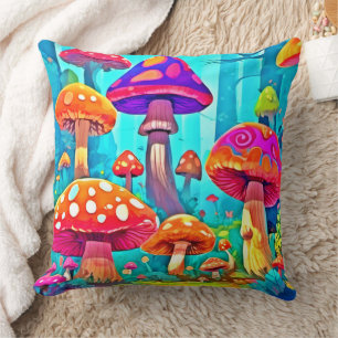 Giant Mushroom Tecknad Art Kudde