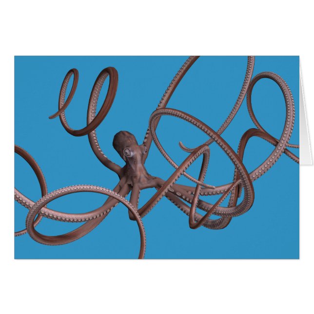 Giant Octopus Hälsningskort (Framsidan Horizontal)