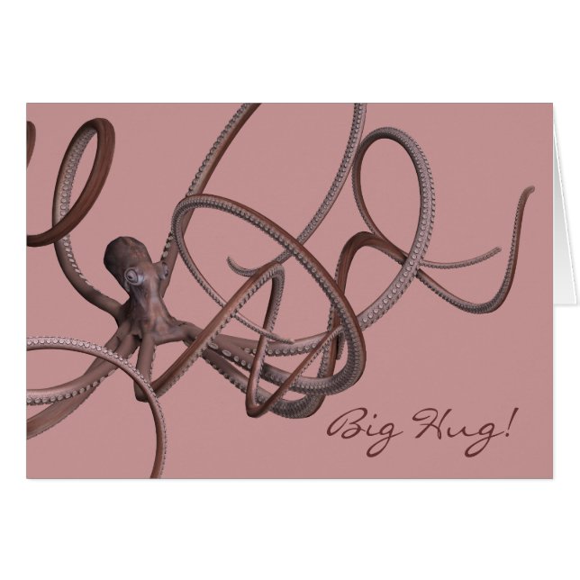 Giant Octopus Hälsningskort (Framsidan Horizontal)
