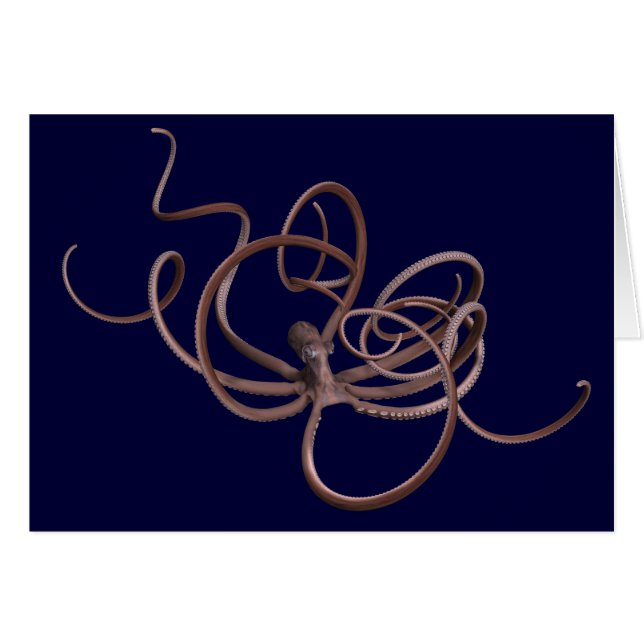 Giant Octopus Hälsningskort (Framsidan Horizontal)