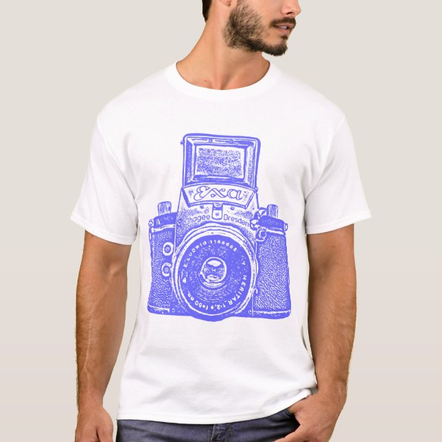 Giant Öster German Camera - Electric Blue T-shirt (Framsida)