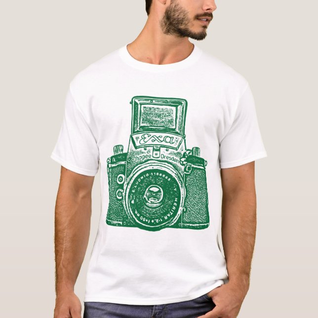 Giant Öster German Camera - Forest Grönt Tee Shirt (Framsida)