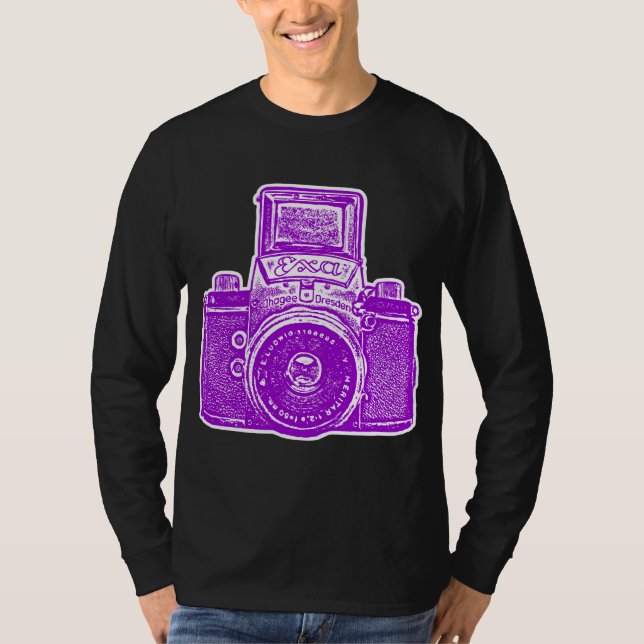 Giant Öster German Camera - Lila and White T Shirt (Framsida)