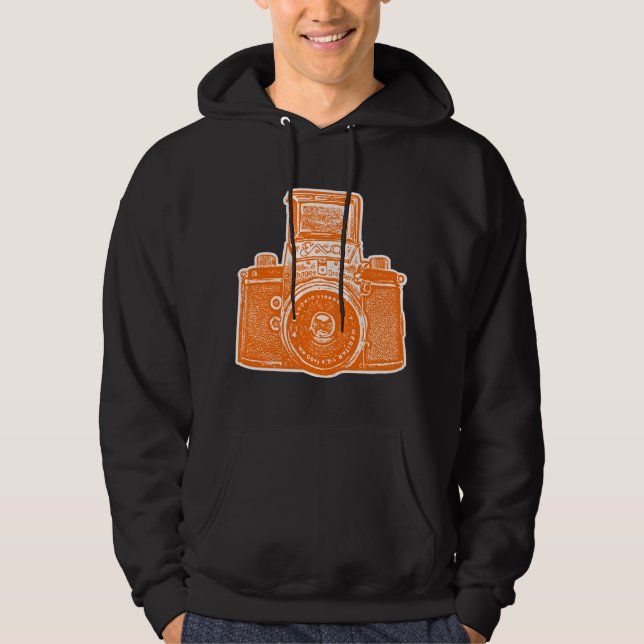 Giant Öster German Camera - Orange and White Sweatshirt Med Luva (Framsida)