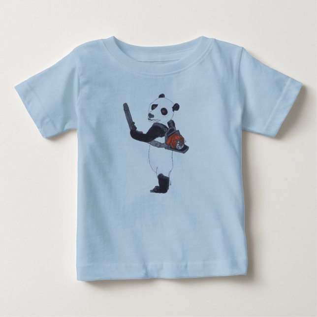 GIANT PANDA BEAR GARDENING T SHIRT (Framsida)