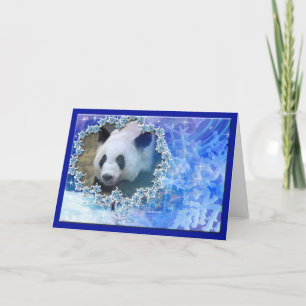 Giant Panda Bear-julhälsningskort Helgkort